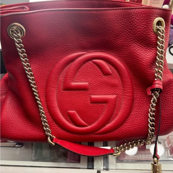 Gucci Red Leather Shoulder Bag - Picture 6 of 6